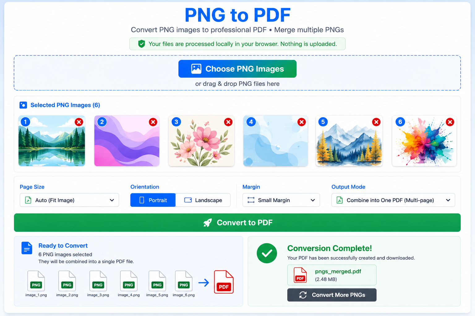 convert PNG to PDF